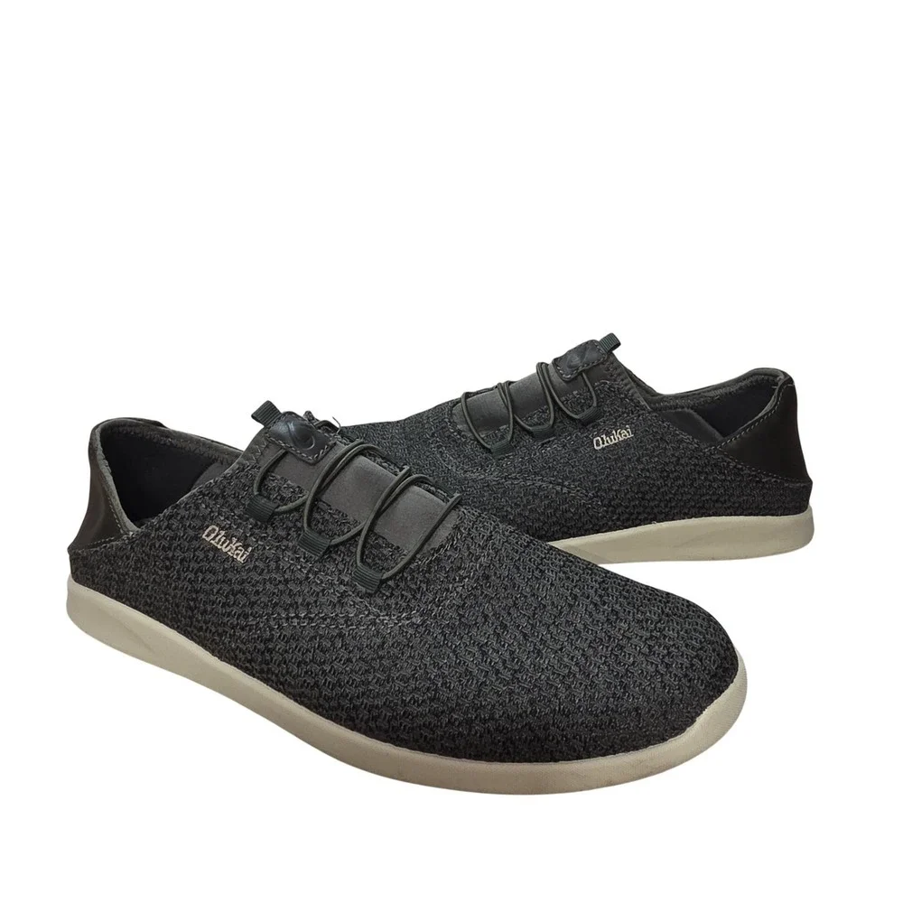 OluKai Alapa Li Shoes Men 9.5 Green Knit Slip On Casual Comfort‎ Lightweight